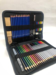 Set De Dibujo X 51 Piezas Con Lápices Watercolor Y Metallic